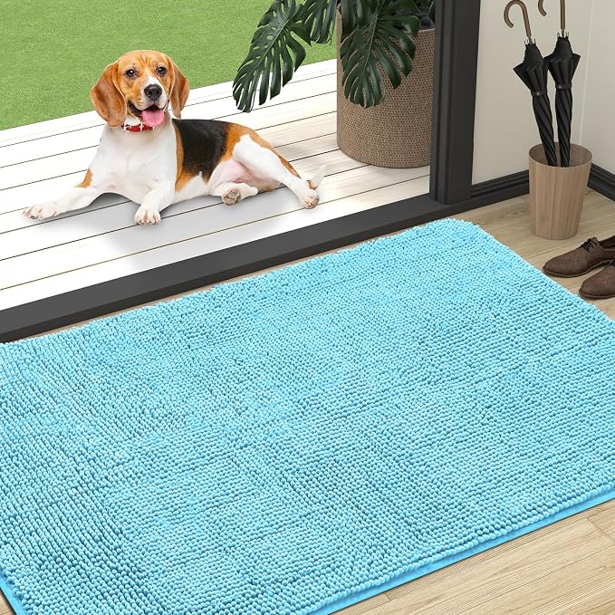 OLANLY Dog Door Mat for Muddy Paws 47x32, Super Absorbent Chenille Mud Mat | by OLANLY