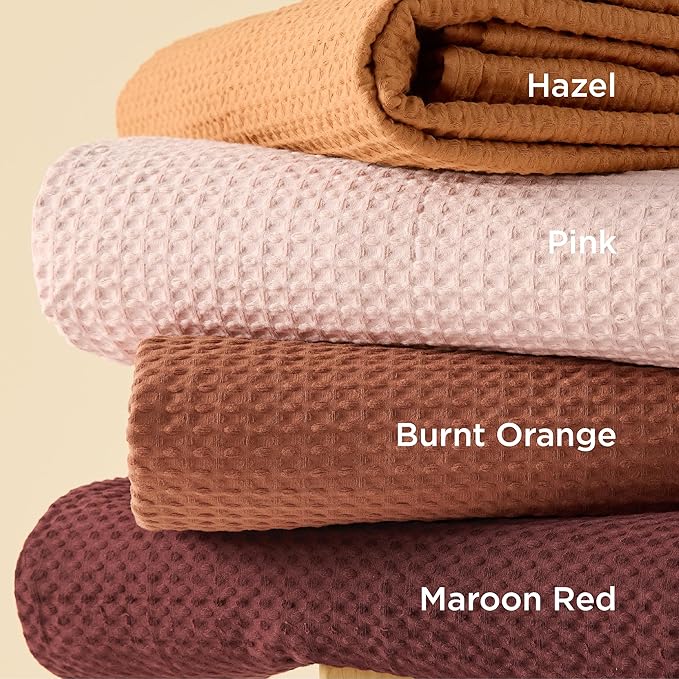 Bedsure Cotton Duvet Cover King - 100% Cotton Waffle Weave Hazel Duvet Cover King Size, GentleSoft™ and Breathable Bedding Set for All Season, 3 Pieces, 104"x90"
