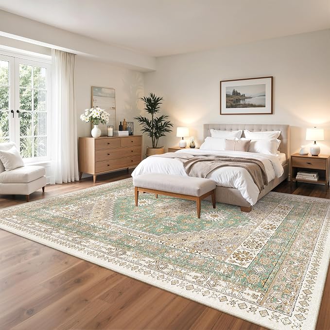 10x14 Area Rugs for Living Room, Large Washable Rug, Dining Room, Low Pile - Image 9