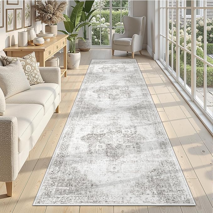 Runner Rug 2x8 Washable Rug, Vintage Boho Medallion Hallway Runner Non-Slip by VECARF