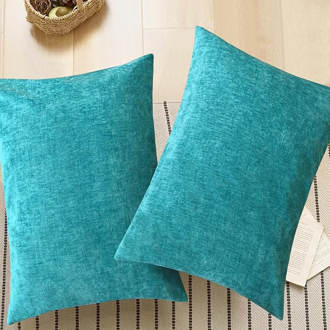 CaliTime Decorative Standard Throw Pillow Covers 26 X 20 Inches Lake Blue | - Image 5