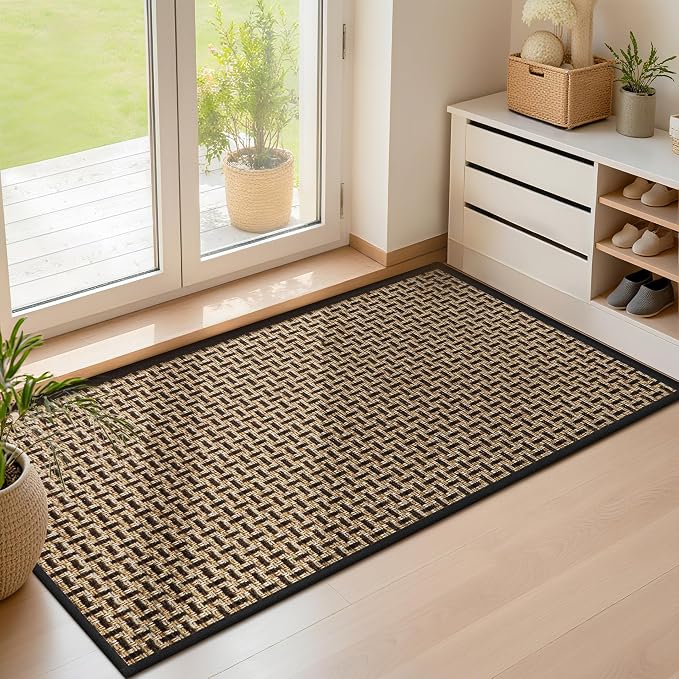 Door Mat Indoor Entrance 24"x47", Absorbent Indoor Door Mat Large, Non Slip by LEKEEPGO
