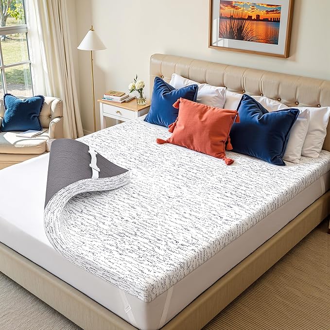 Subrtex Mattress Topper Queen, 3 Inch Memory Foam Mattress Topper for Pressure Relieving, Breathable Bed Topper with Removable Washable Cover, CertiPUR-US Certified