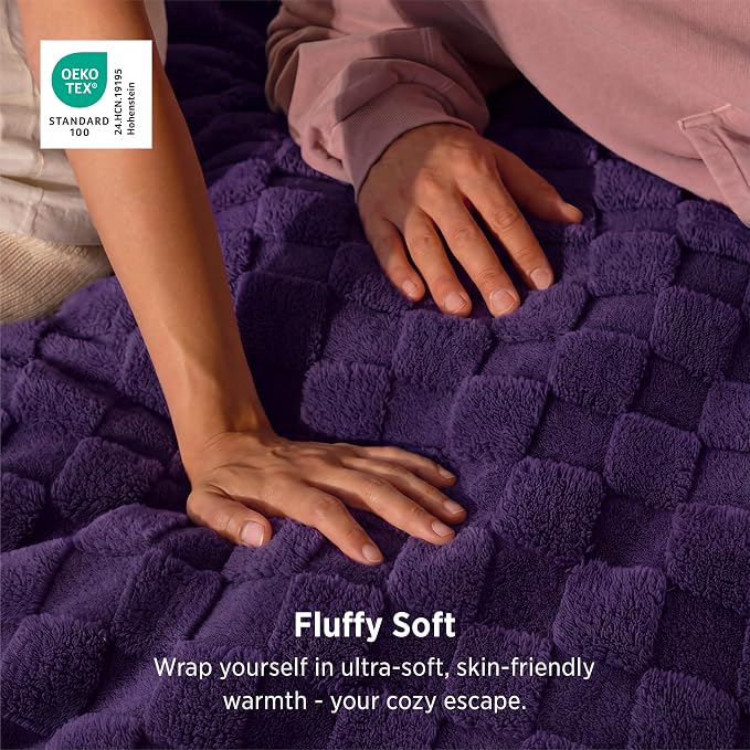 Bedsure GentleSoft Purple Throw Blanket - Image 2