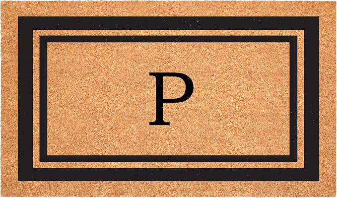 Calloway Mills 152961830P Black Border 18" x 30" Monogram Doormat by Callowaymills