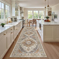 Madane Hallway Runner Rug 2'6''x10' Kitchen Runners Vintage, Turmeric/Grey | by Madane