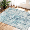 2x3 Small Washable Area Rug: Non-Slip Door Mat Ocean Mist | Dense Low Pile by WIEVEDENS