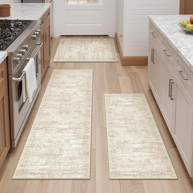 Kitchen Rugs Sets of 3, 2x3 2x4 2x5 Rug Runner, Dining Room, Soft Runner Rug by Restydon