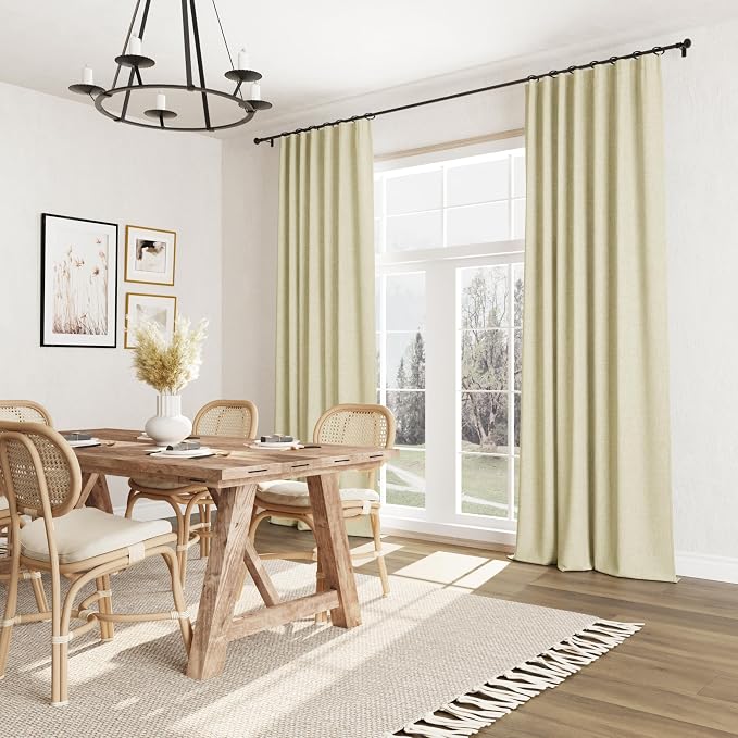 100% Blackout Linen Curtains for Bedroom 96 inches Long, Thermal Insulated Room - Image 8