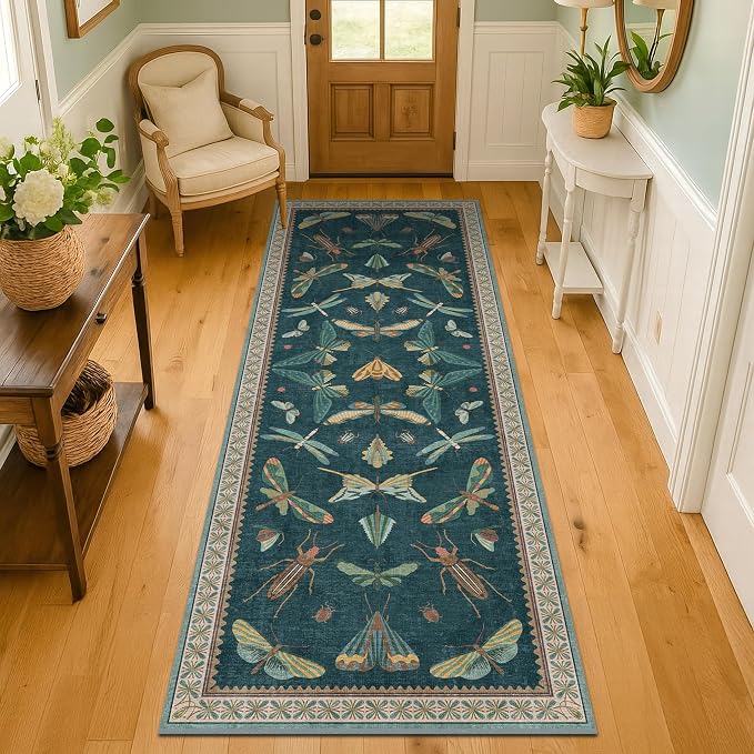 Brown and Green Kitchen Sink Runner Rug 2x5 - Image 6
