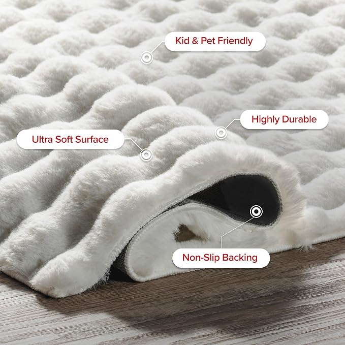 nuLOOM Jeni Off White Checkered Washable Area Rug - Image 6
