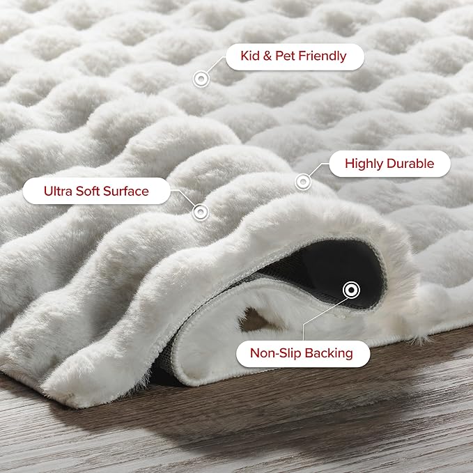 nuLOOM Jeni Off White Checkered Washable Area Rug, Off White - Image 6