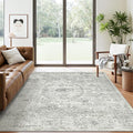 Soalmost 5x7 Area Rugs Light Gray Washable Trendy Faded Style Floral Rugs | by Soalmost