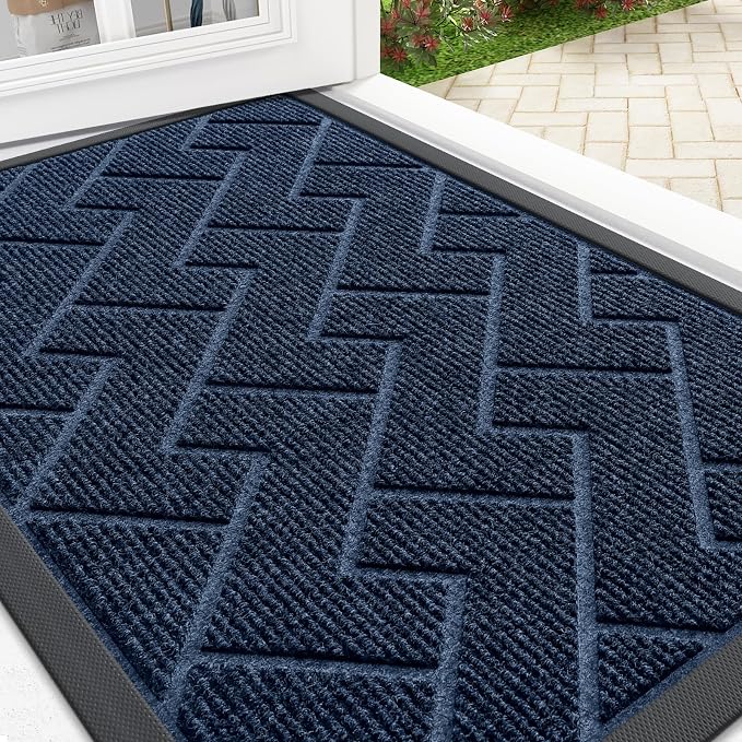 OLANLY Front Door Mat Outside 29.5x17, All-Season Absorbent Rubber Doormat | by OLANLY