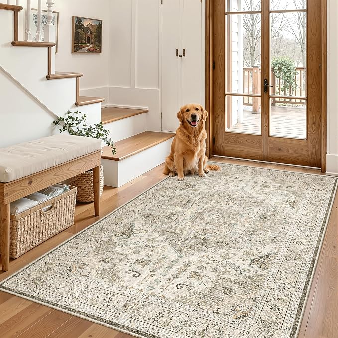 Madane Area Rug 4x6 Washable Rugs Vintage - Image 3
