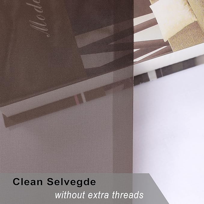 OWENIE Sheer Chocolate Curtains, Sheer Curtains 84 inch Length 2 Panels Set, Rod Pocket Voile Fimly Sheer Drapes for Living Room/Bedroom, 2pcs, Each 42" W x 84" L