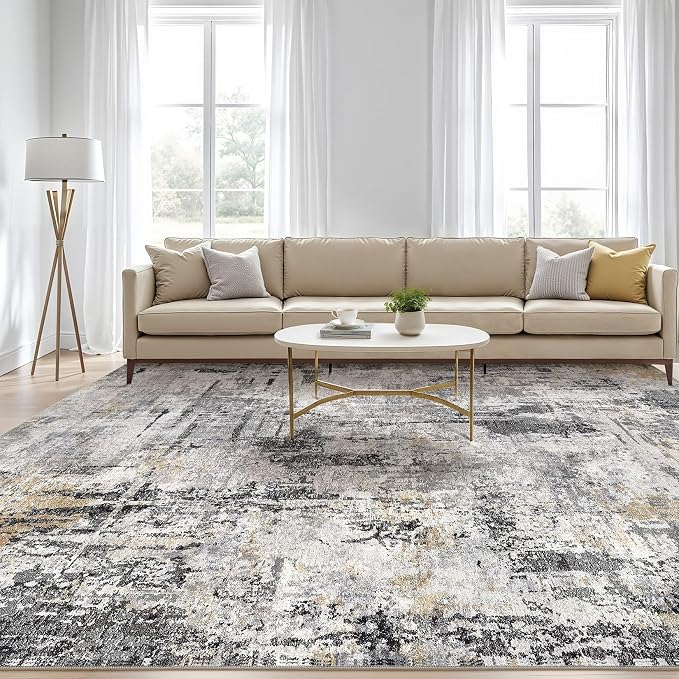 LOONGRUG 10x14 Area Rugs Washable Large Neutral Modern Living Room Rug | - Image 5