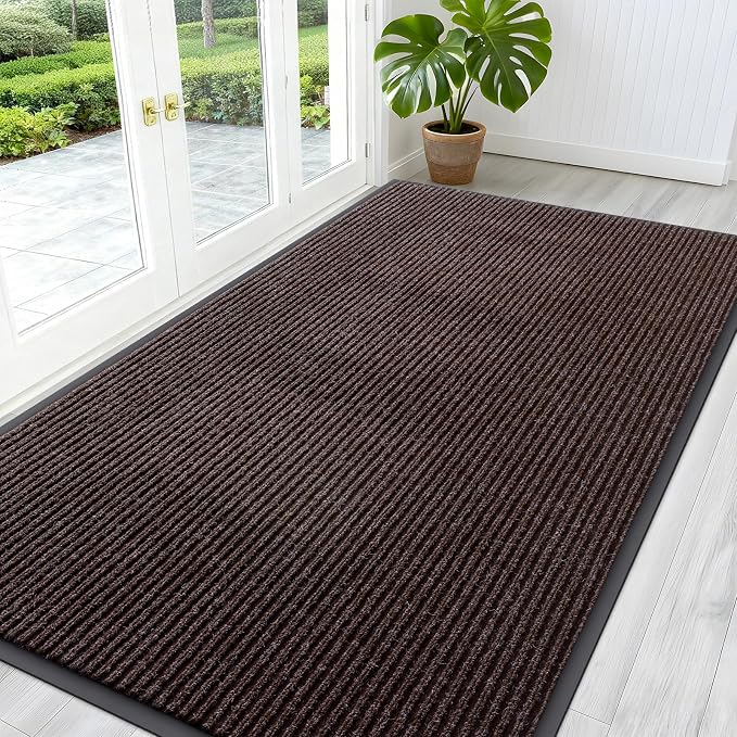OLANLY Front Door Mat 59x30, Waterproof Heavy-Duty Indoor Outdoor Doormat | Tan by OLANLY