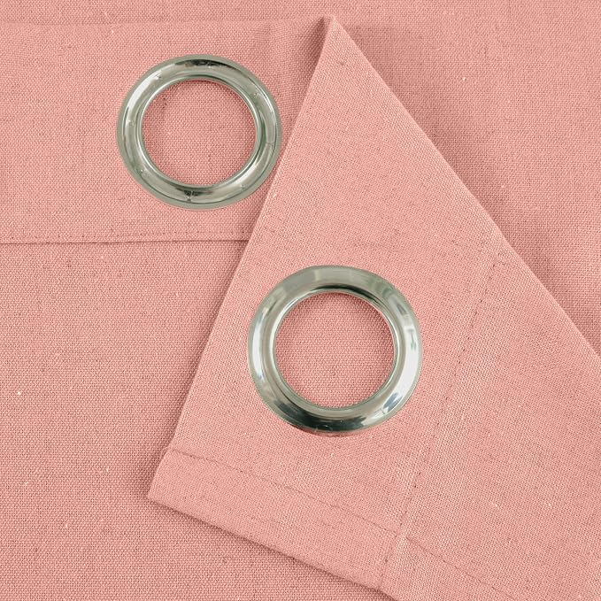 YoungsTex Dusty Rose Pink Linen Curtains 84 Inch Length - Image 9