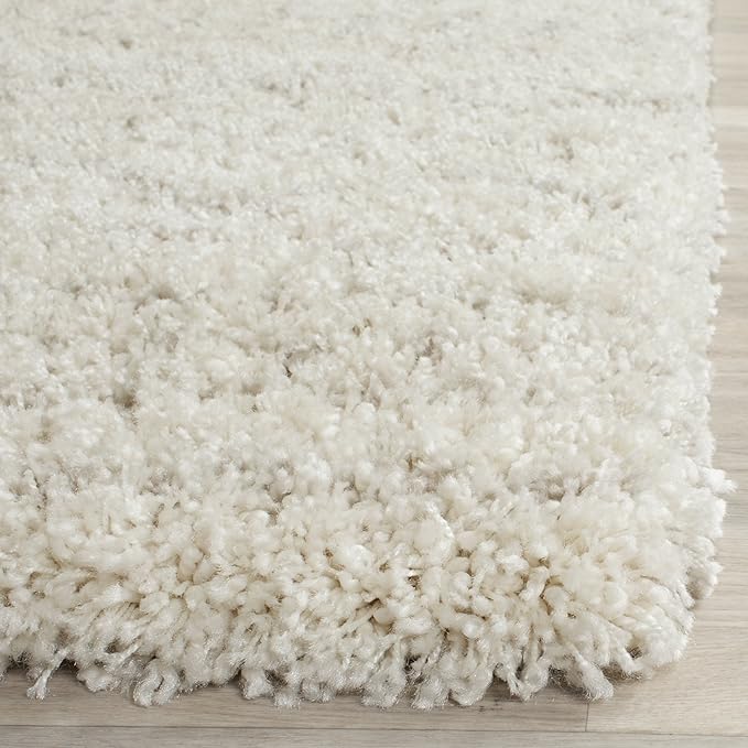 SAFAVIEH Arizona Shag Collection Runner Rug - 2'3" x 10', Ivory & Beige, Moroccan Design, Non-Shedding & Easy Care, 1.6-inch Thick Ideal for High Traffic Areas in Living Room, Bedroom (ASG741A)