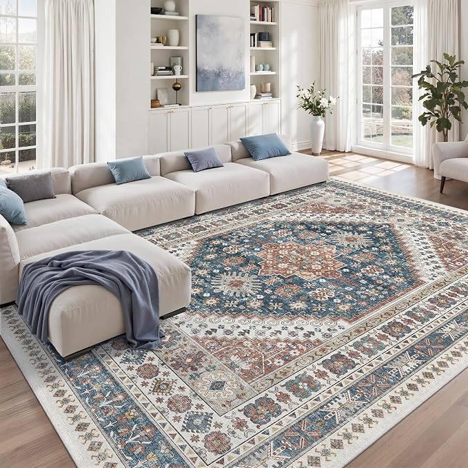 8x10 Area Rugs for Living Room, Large Washable Rug, Dining Room, Low Pile - Image 4