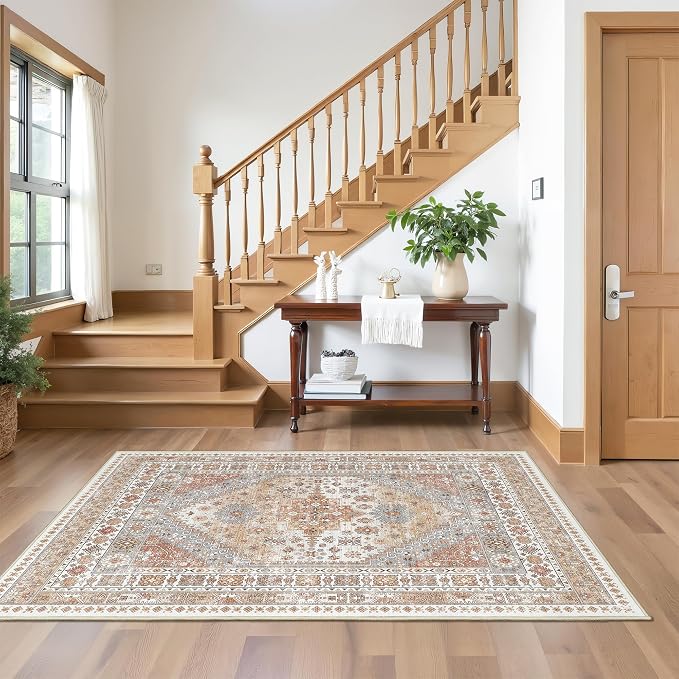 4x6 Area Rugs for Living Room Non Slip Rugs for Bedroom, Low Pile Soft Washable - Image 4