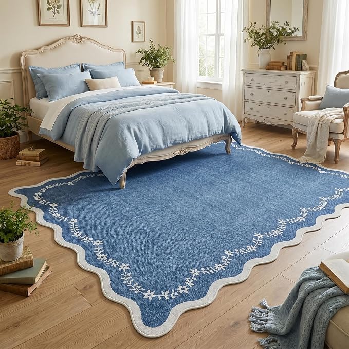 GarveeHome 6x9 Scalloped Area Rug Soft Washable Rug by GarveeHome