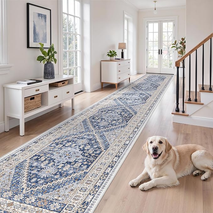 2'6 x 14' Runner Rug Non Slip, Washable Kitchen Rugs, Living Room, Extra Long by Zesthome