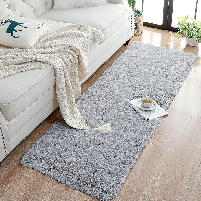 Chicrug Soft Runner Rugs for Bedroom Living Room Plush Fluffy Rug 2x5 | Shag - Image 4