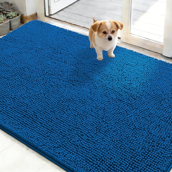 OLANLY Dog Door Mat for Muddy Paws 50x30, Super Absorbent Chenille Mud Mat | by OLANLY