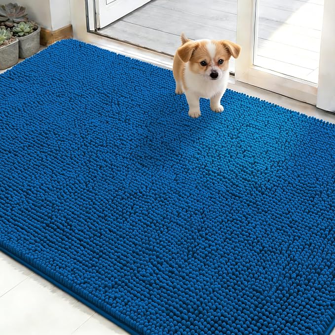 OLANLY Dog Door Mat for Muddy Paws 48x30, Super Absorbent Chenille Mud Mat | by OLANLY