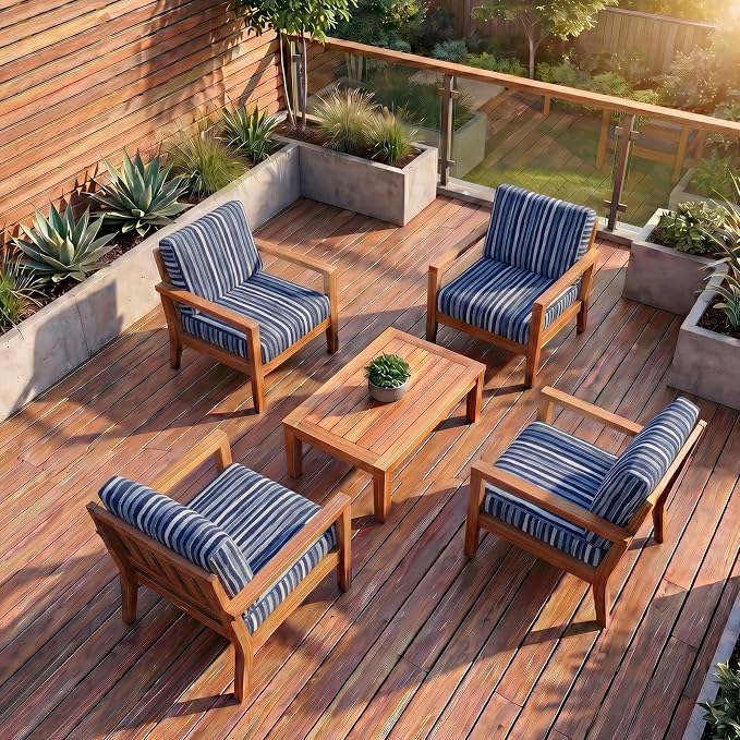 8Pcs Patio Cushion Covers Stretch Outdoor Furniture Protector Slipcovers | - Image 6