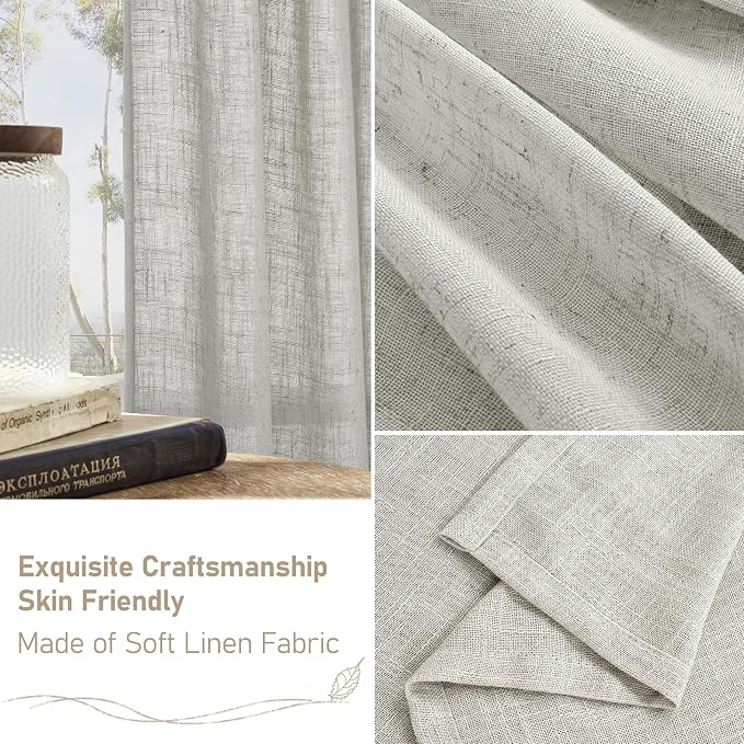Faux Linen Curtains 63 inches Long - Image 6