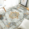 RELEANY Washable Area Rug, Water Repellent, Pet Friendly, Vintage Floral Boho by RELEANY