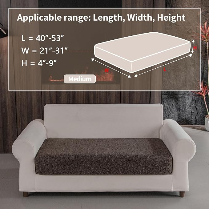 OHSIO Couch Cushion Covers for Sectional Sofa, Stretch Soft Sofa Slipcovers - Image 2