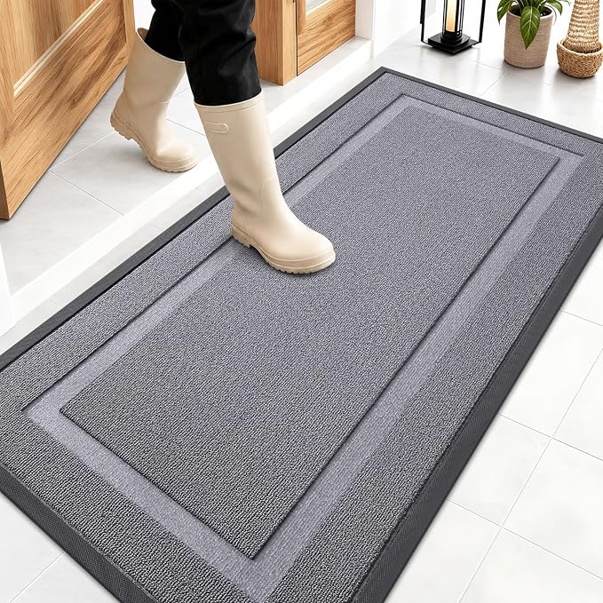 OLANLY Front Door Mat Outside 47x23, All-Season Heavy-Duty Rubber Doormat | by OLANLY