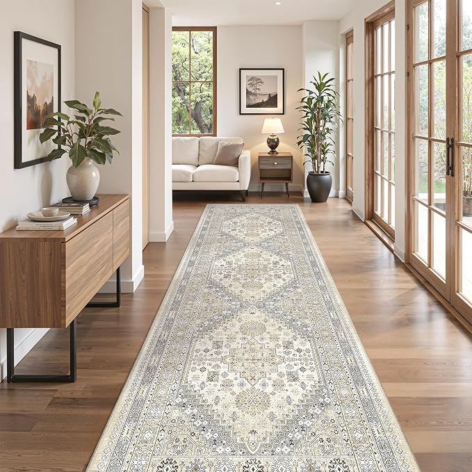2'6 x 8' Runner Rug Non Slip, Washable Kitchen Rugs, Nursery Room, Soft Runner - Image 3