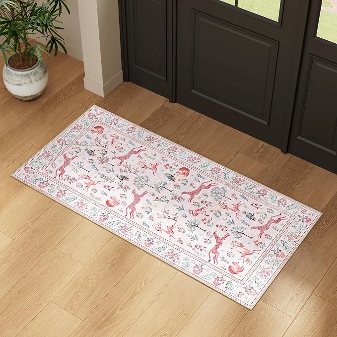DUKINO 2x4 Rug for Entryway, Animal Washable Runner Rug for Kitchen, Low Pile - Image 6