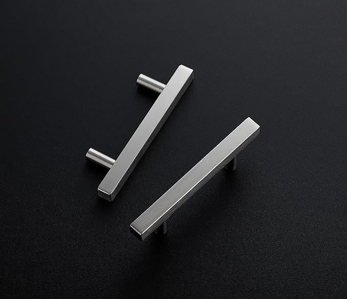 Ravinte 40 Pack Cabinet Handles 3 Inch Brushed Nickel Cabinet Pulls Square Hardware for Kitchen Cabinets - 5 Inch Total Length
