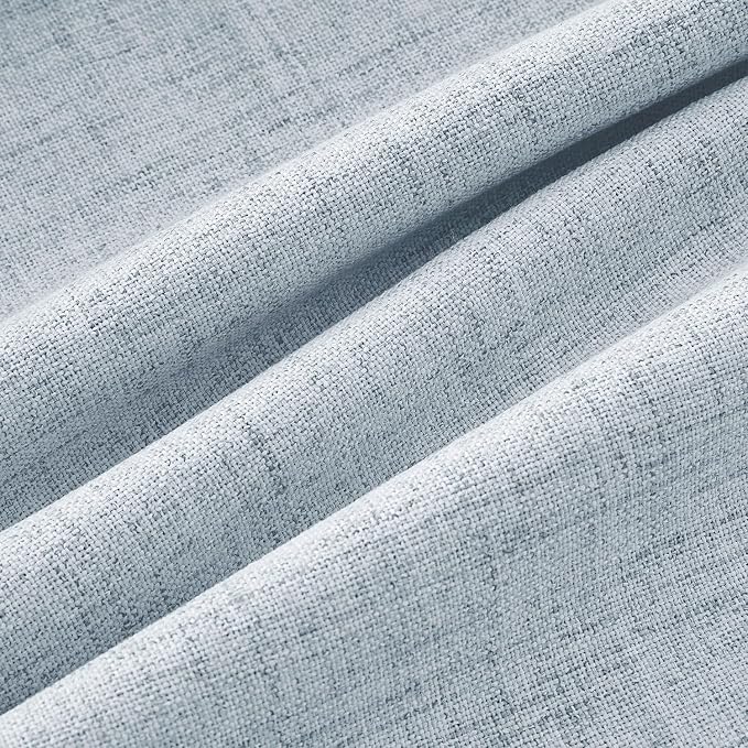 MIULEE 100% Blackout Linen Curtains 42 x 90 Inch Chambray Blue 2 Panels | - Image 9