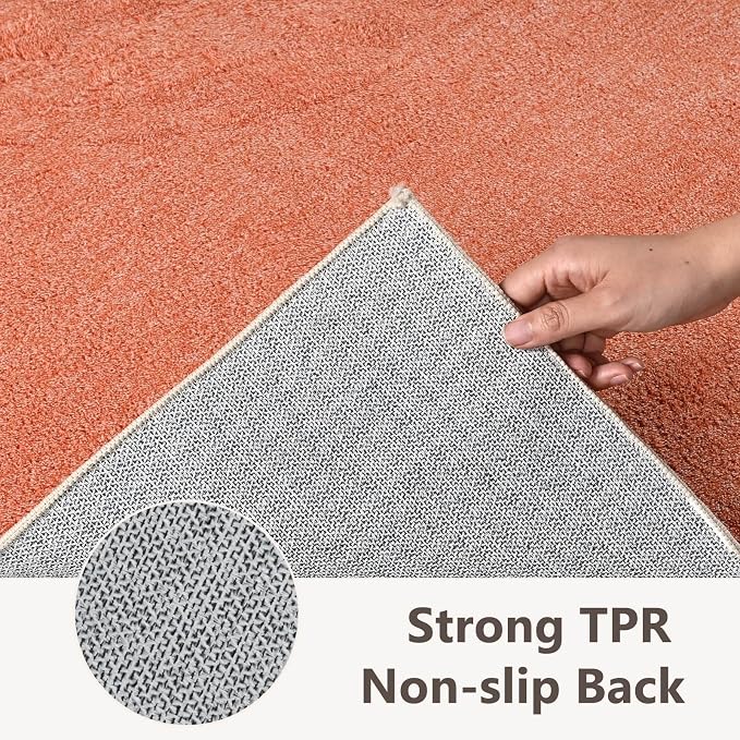 2x6 Orange/White Runner Rug Washable Non-Slip - Image 5