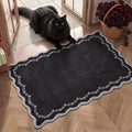 GarveeHome Scalloped Entryway Rug 2x3 Black Washable Front Door Entry Rug | by GarveeHome
