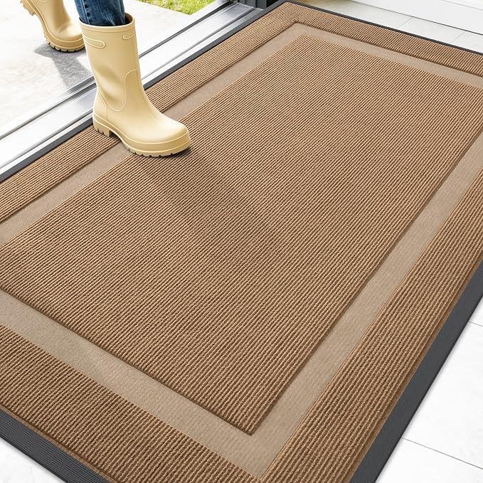OLANLY Front Door Mat Outside 47x32, All-Season Heavy-Duty Rubber Doormat | by OLANLY