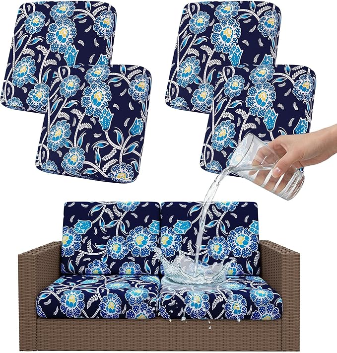 Smiry Waterproof Patio Cushion Covers, Stretch Outdoor Furniture Covers | Couch by Smiry