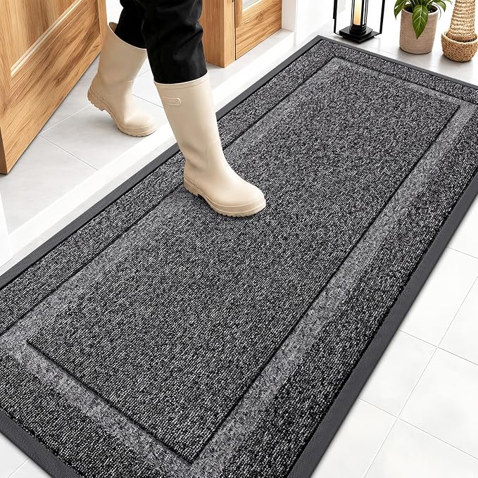 OLANLY Front Door Mat Outside 59x23, All-Season Heavy-Duty Rubber Doormat | by OLANLY