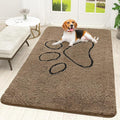 OLANLY Dog Door Mat for Muddy Paws 59x35, Paw Print Design Chenille Mud Mat | by OLANLY