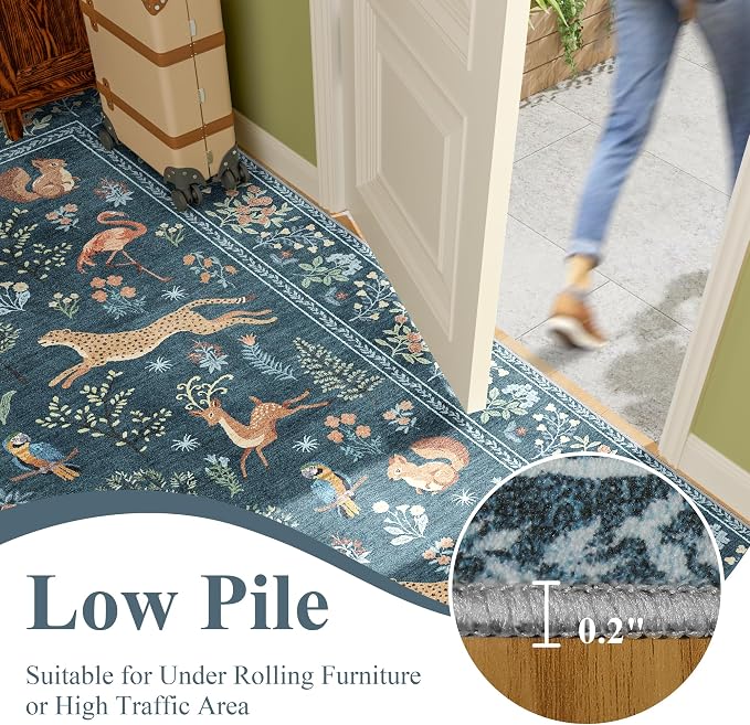 DUKINO 5x7 Area Rugs, Washable Animal Rug - Image 7