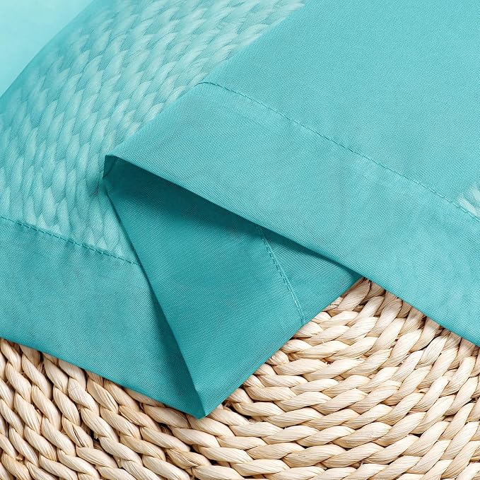 Chyhomenyc Turquoise Sheer Curtains 96 inches Long 2 Panels, Light Filtering - Image 9