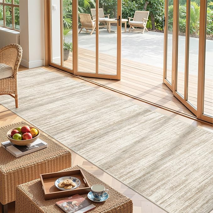 2'6 x 10' Runner Rug Non Slip, Washable Kitchen Rugs, Living Room, Long Rug by Restydon