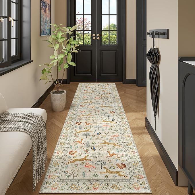 DUKINO 2.6x10 Washable Runner Rug, Non Slip Animal Rug - Image 3
